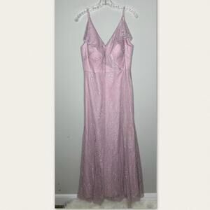 Jenny Yoo Whimsical Lace Dress Lavender Pink Gown 10
